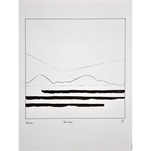 The View, dessin minimaliste de Marnix Bassie, encre noire sur papier