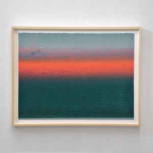 Jason Cantoro, acrylique sur papier coton, lumière, coucher de soleil, art contemporain, crépuscule, fleuve