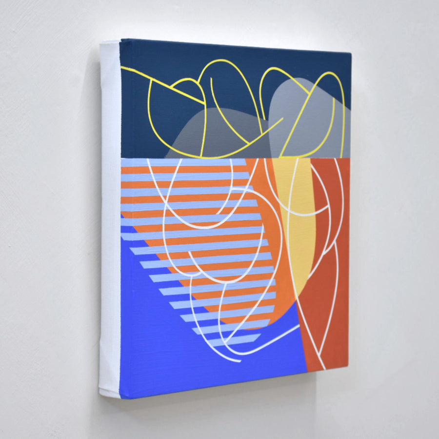 Un petit format abstrait et très coloré créé par l’artiste Philippe Poullaouec-Gonidec, inspiré par l’art concret, l’art construit et le mouvement Hard Edge.