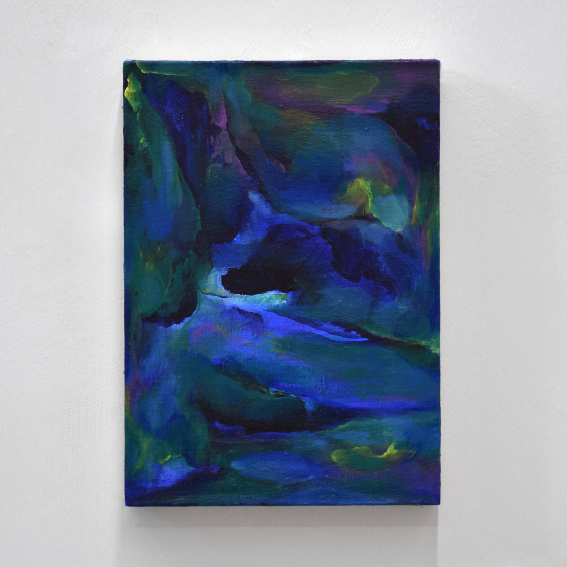 Petit tableau abstrait de Laurence Belzile à voir chez Champagne et Paradis