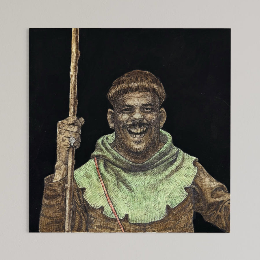 Encre et gouache sur papier Stonehenge Aqua hotpress 100 % coton, œuvre unique réalisée par Émile Brunet et présentée à Kamouraska, chez Champagne & Paradis