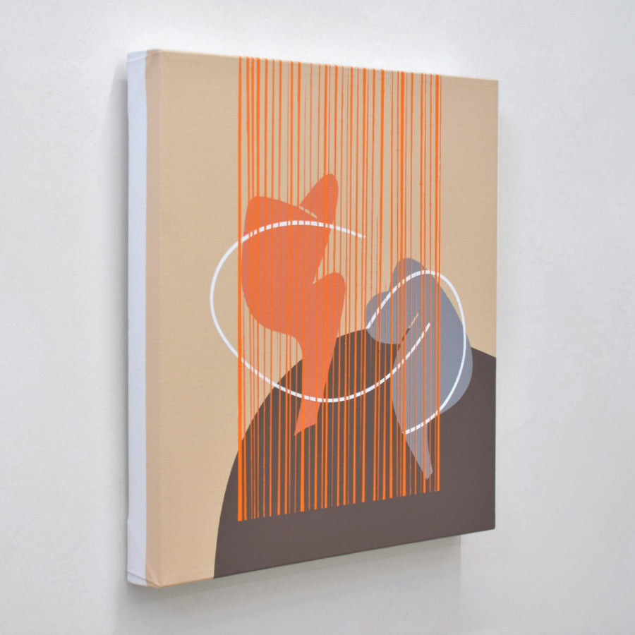 Un petit format aux limites de l’abstraction par Philippe Poullaouec-Gonidec, avec deux personnages s’inscrivant dans une composition minimaliste.