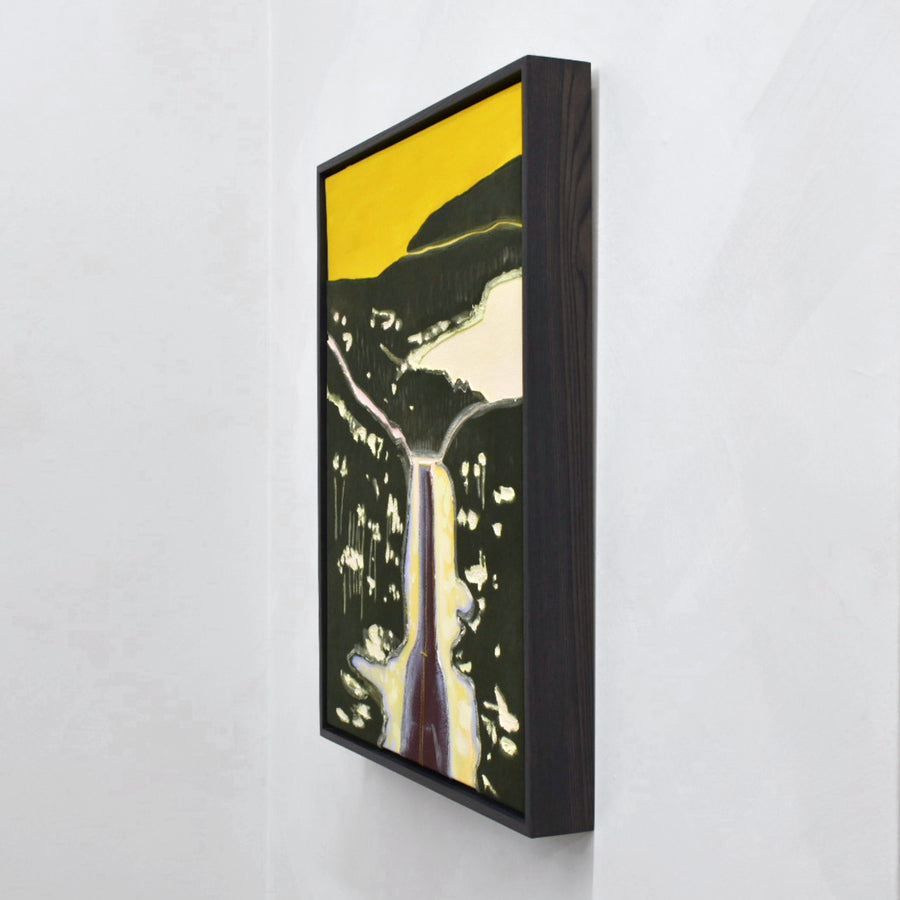 NB semi-dangereux, dans le regard de l’artiste peintre Josiane Lanthier. Tableau composé d’acrylique, de velours et de cuirette. Encadrement par François Simard.