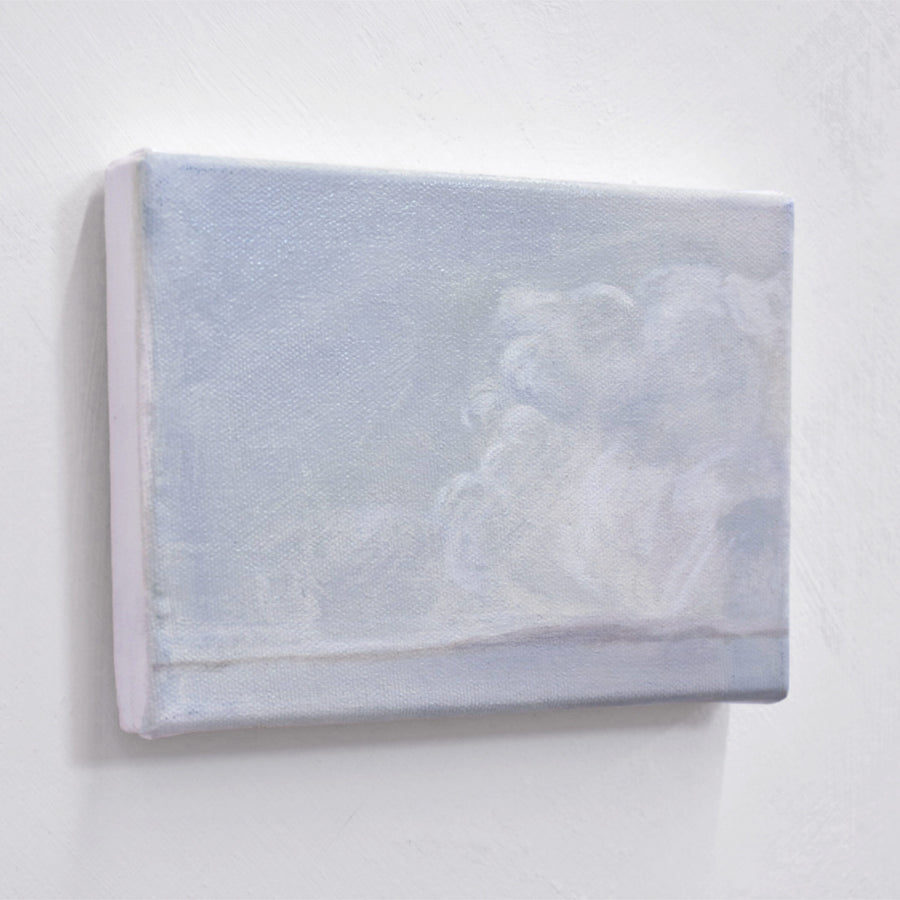 Étude de ciel à l’huile sur toile par Vanessa Locatelli. Un petit format comme une pochade.