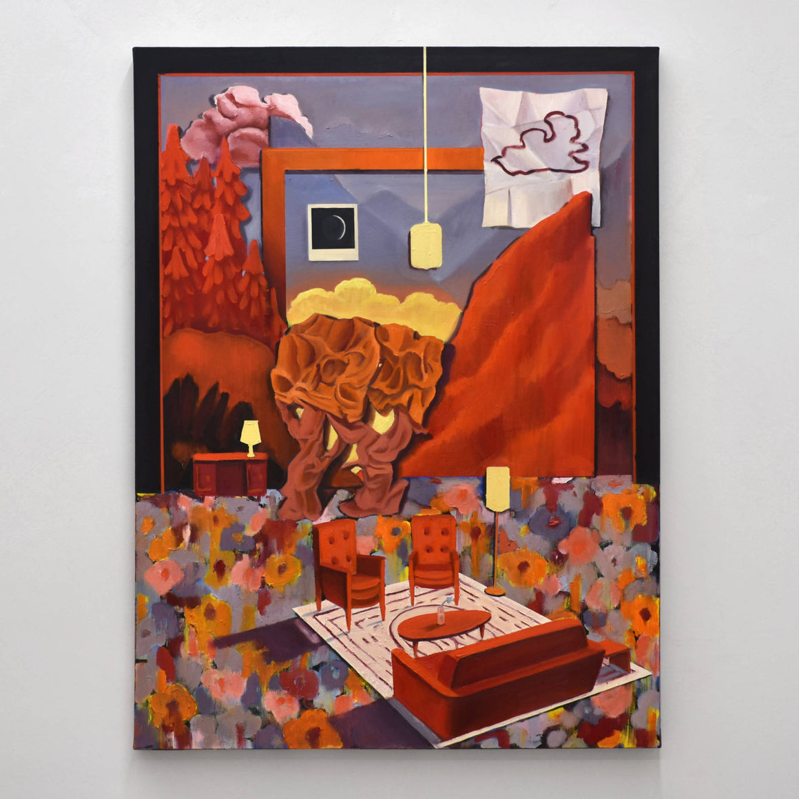 Éden, huile sur toile, 30” x 40”, 2024, par Charles Paradis. Œuvre présentée dans le cadre de son exposition solo à la galerie Champagne et Paradis. Collection privée.