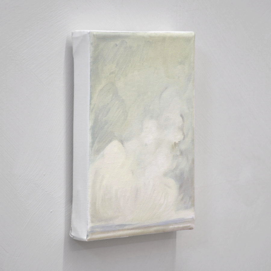 Petit format peint à l’huile sur toile par Vanessa Locatelli. Inspiré des formations de nuages sur le fleuve. Ambiance et romantisme du paysage.