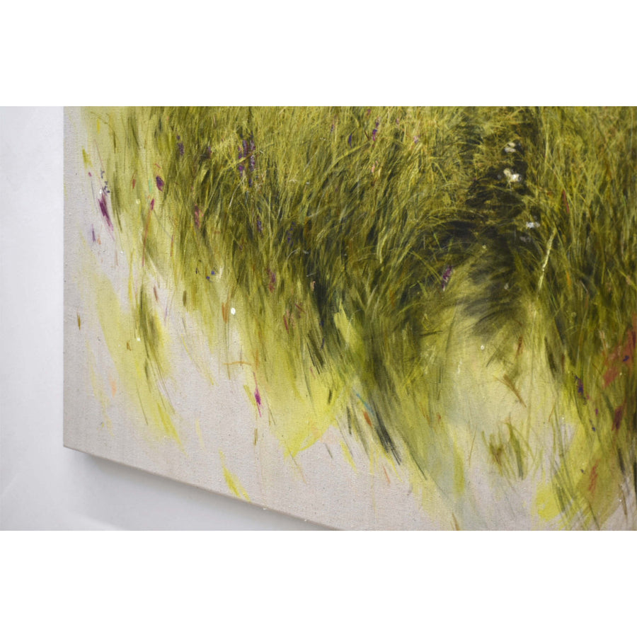 Un très grand format de 48” x 72” de Chloé Giroux-Bertrand, présenté à Kamouraska dans le cadre de l’exposition « Champs narratifs ».