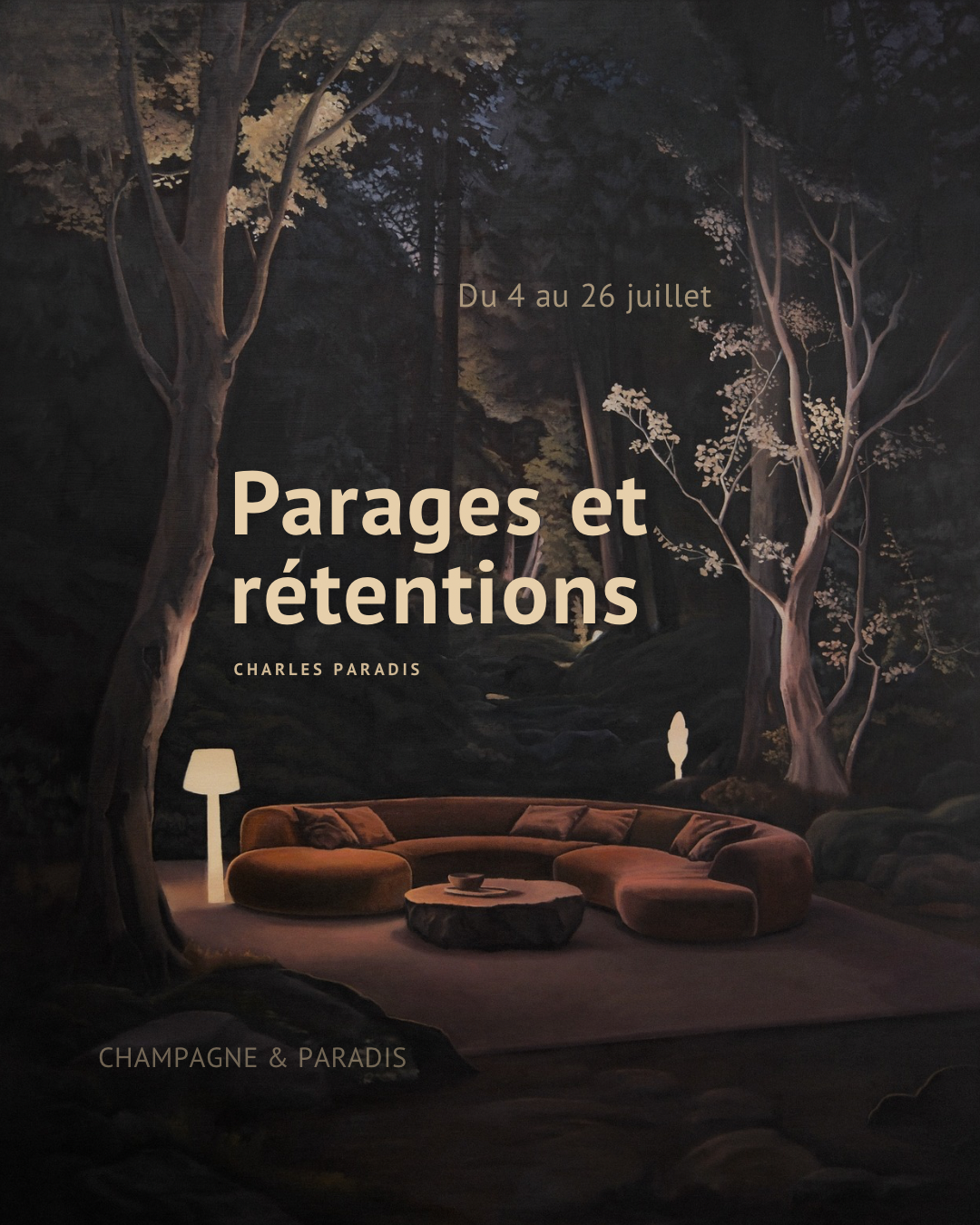 L’exposition « Parages et rétentions » est un solo de l’artiste peintre Charles Paradis, à voir à Kamouraska du 4 au 26 juillet 2026.
