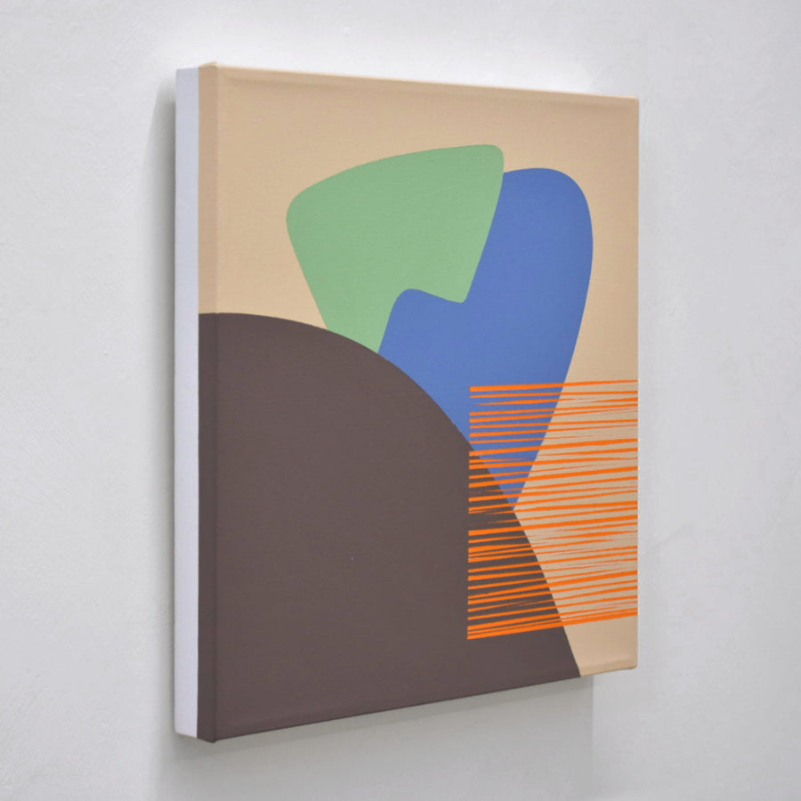 Le n° 2 de la série Paysages fragiles de l’artiste peintre français Philippe Poullaouec-Gonidec. Une composition minimaliste inspirée des rivages maritimes.