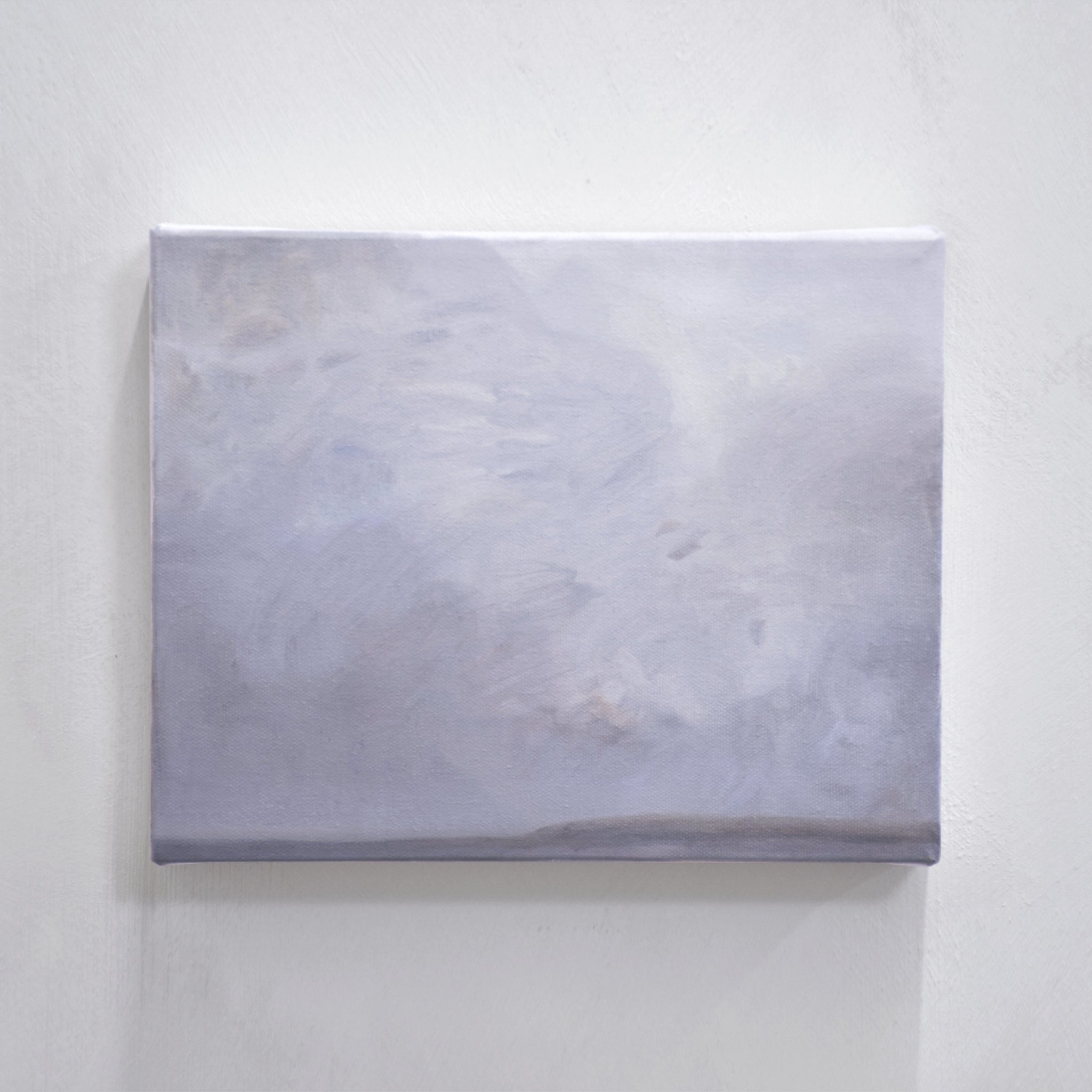 Étude de ciel à l’huile sur toile par Vanessa Locatelli. Une éclaircie de nuages au-dessus du fleuve Saint-Laurent.