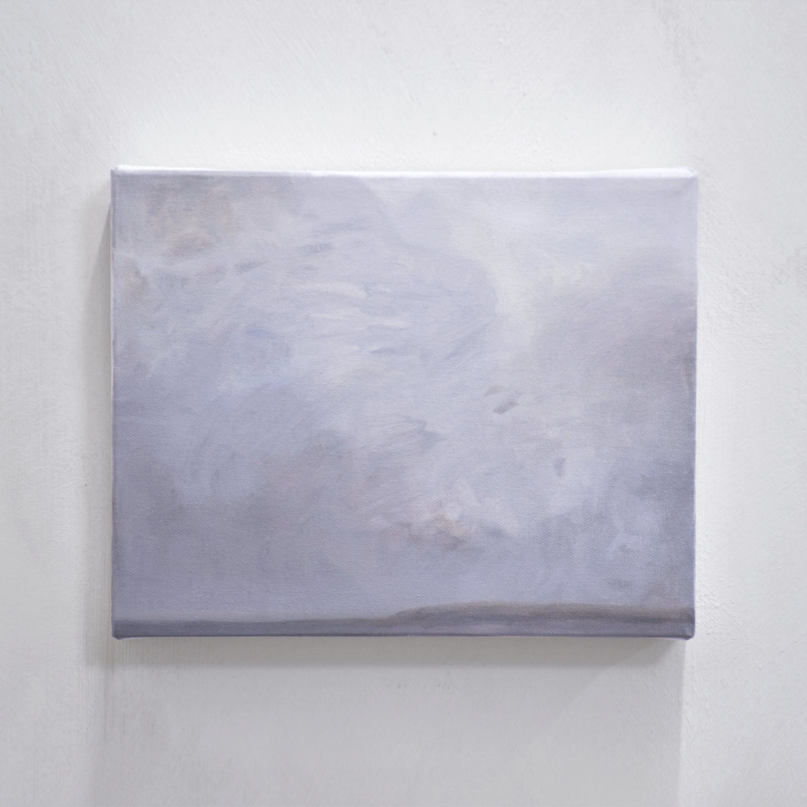 Étude de ciel à l’huile sur toile par Vanessa Locatelli. Une éclaircie de nuages au-dessus du fleuve Saint-Laurent.