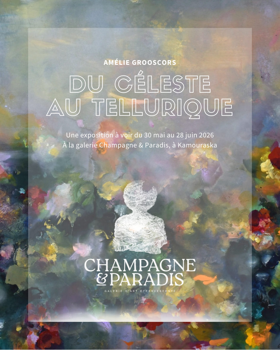 Visuel de l’exposition solo d’Amélie Grooscors intitulée « Du céleste au tellurique », à voir du 30 mai au 28 juin à Kamouraska.