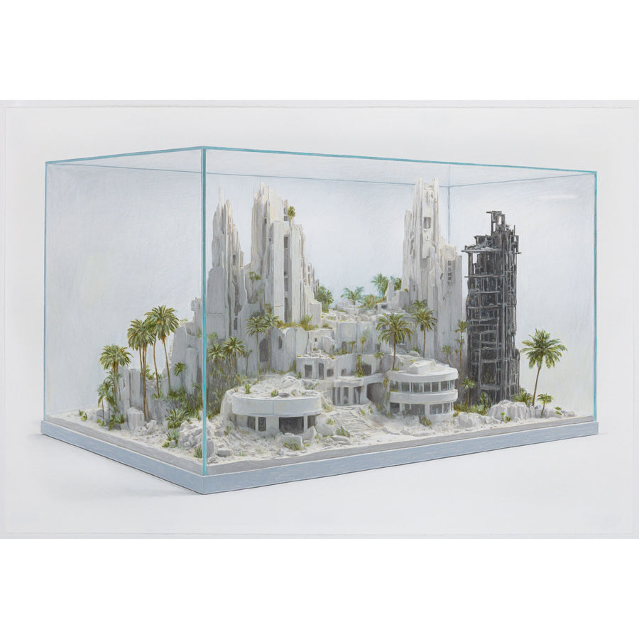 De la série « Vivarium » de Pierre Durette, voici le n° 1, un grand format réalisé aux crayons de couleur sur papier Stonehenge.
