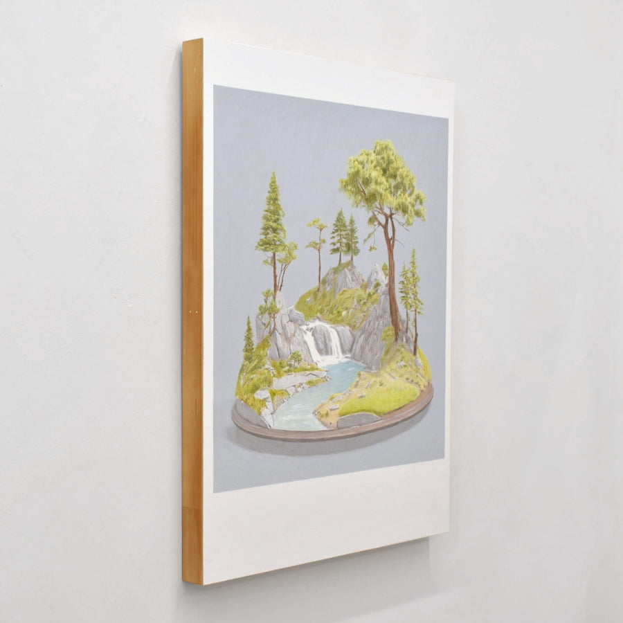 Vivarium 3 de Pierre Durette est une oeuvre unique réalisée aux crayons de couleur sur papier Stonehenge marouflé sur panneau de bois.