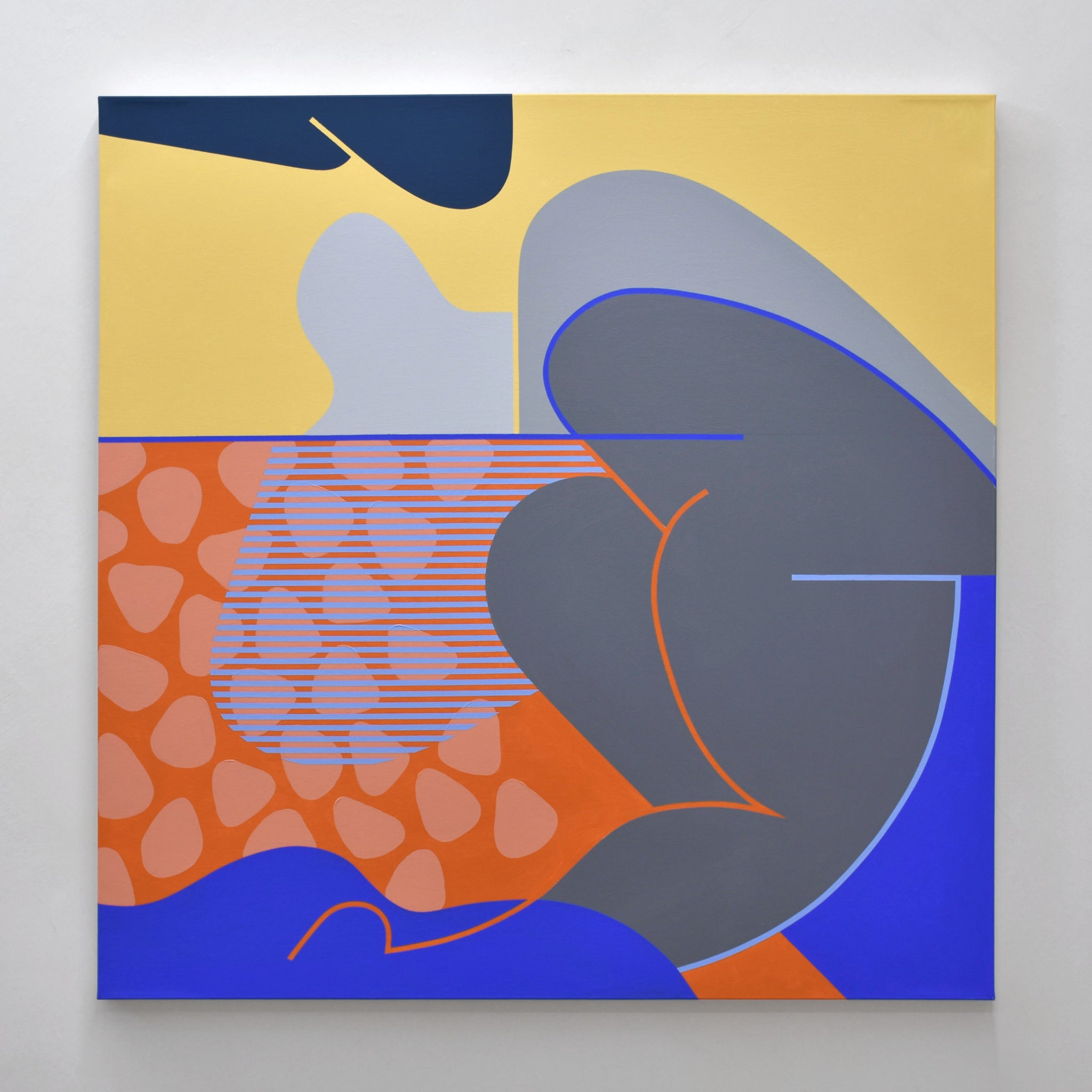 Un paysage coloré inspiré de la mer créé par Philippe Poullaouec-Gonidec, dont la démarche s’articule autour de l’art concret, de l’art construit et du mouvement Hard Edge.