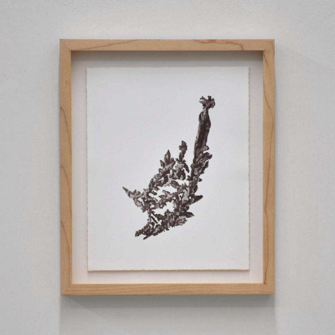 Cuivre natif III/III, de Julie Bellavance. Dessin d’un cuivre natif en noir sur fond blanc, impression lithographique, tirage limité.